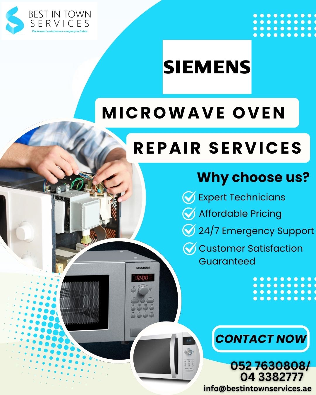 Best In Town Services – Siemens Microwave Oven Repair Services