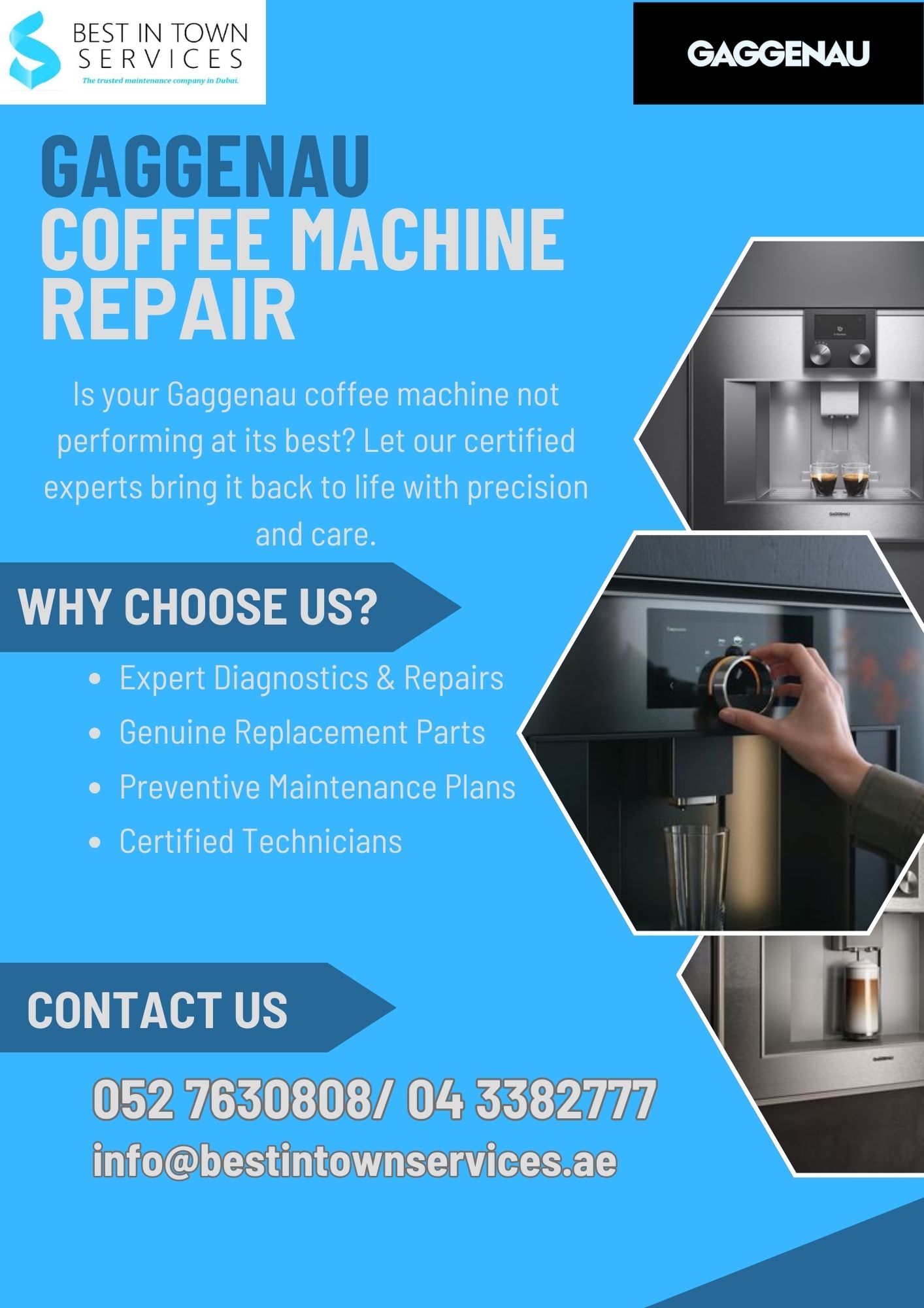 Best In Town Services – Gaggenau Coffee Machine Repair Services