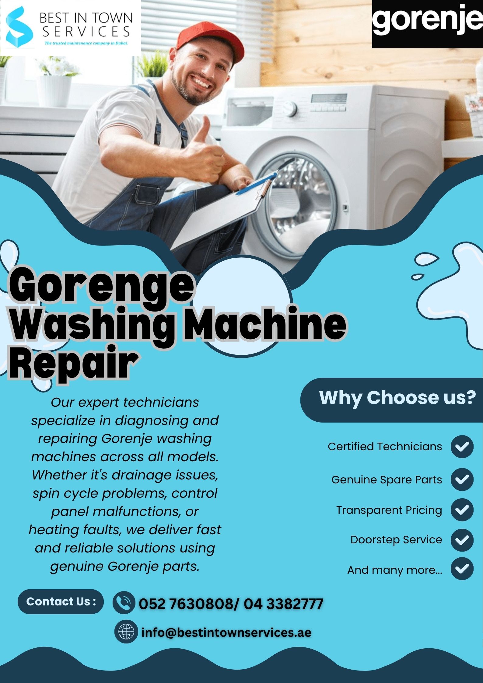 Best In Town Services – Gorenje Washing Machine Repair Services