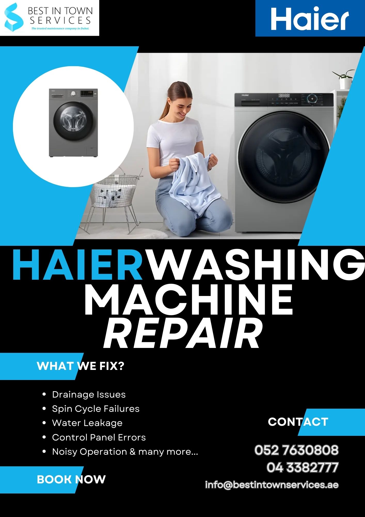 Best In Town Services – Haier Washing Machine Repair Services