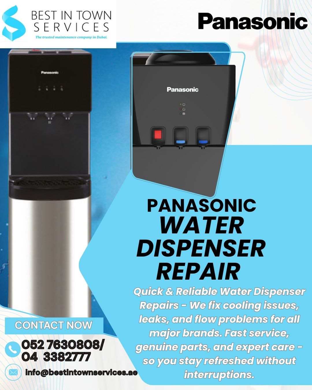 Best In Town Services – Panasonic Water Dispenser Repair Services