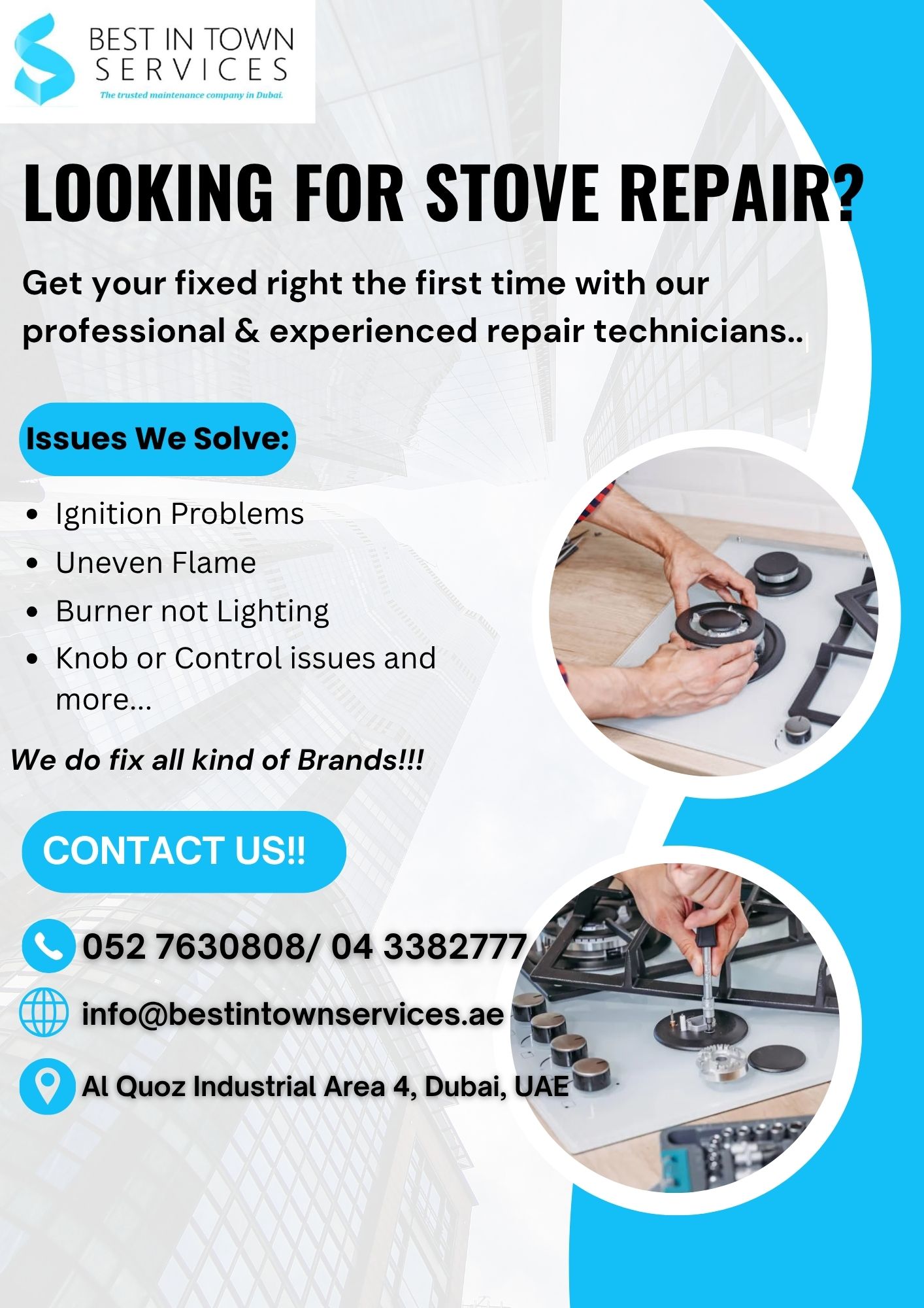 Best In Town – Stove Repair Services