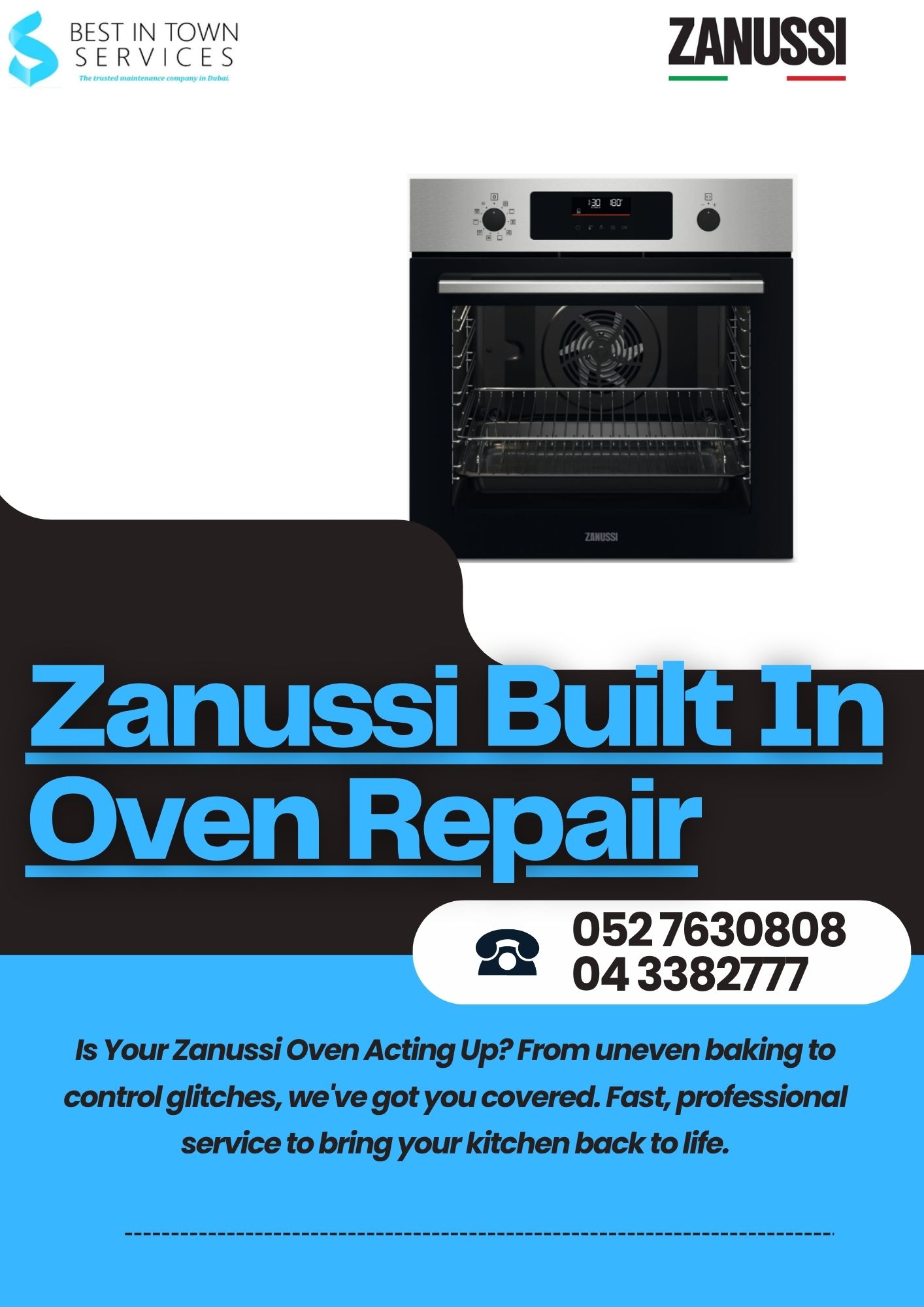 Best In Town Services – Zanussi Built In Oven Repair Services