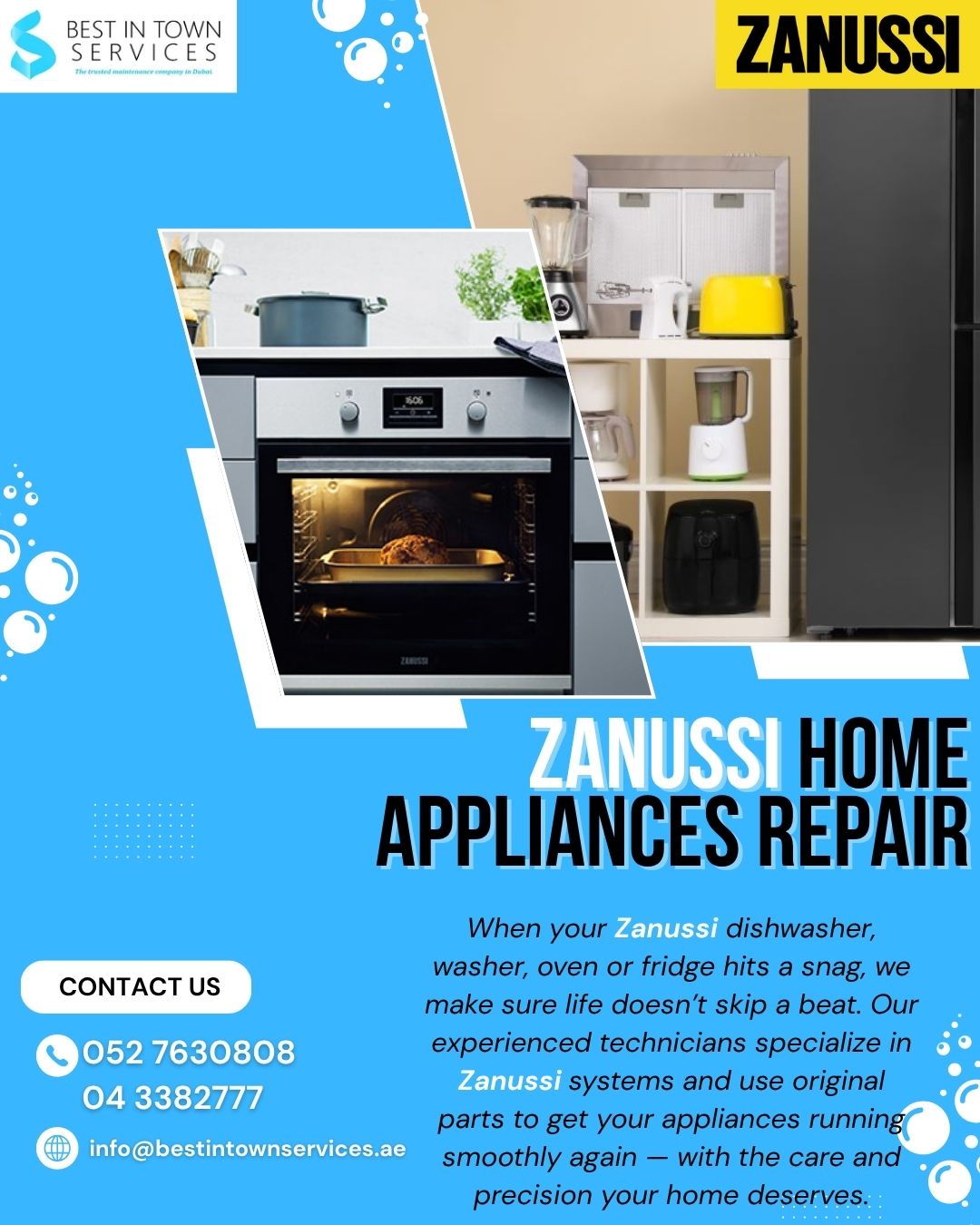 Best In Town Services – Zanussi Home Appliances Repair Services