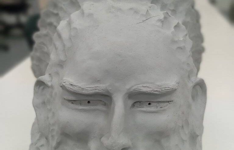 ORIGINAL UNIQUE FIRED CLAY -CERAMIC SCULPTURE
