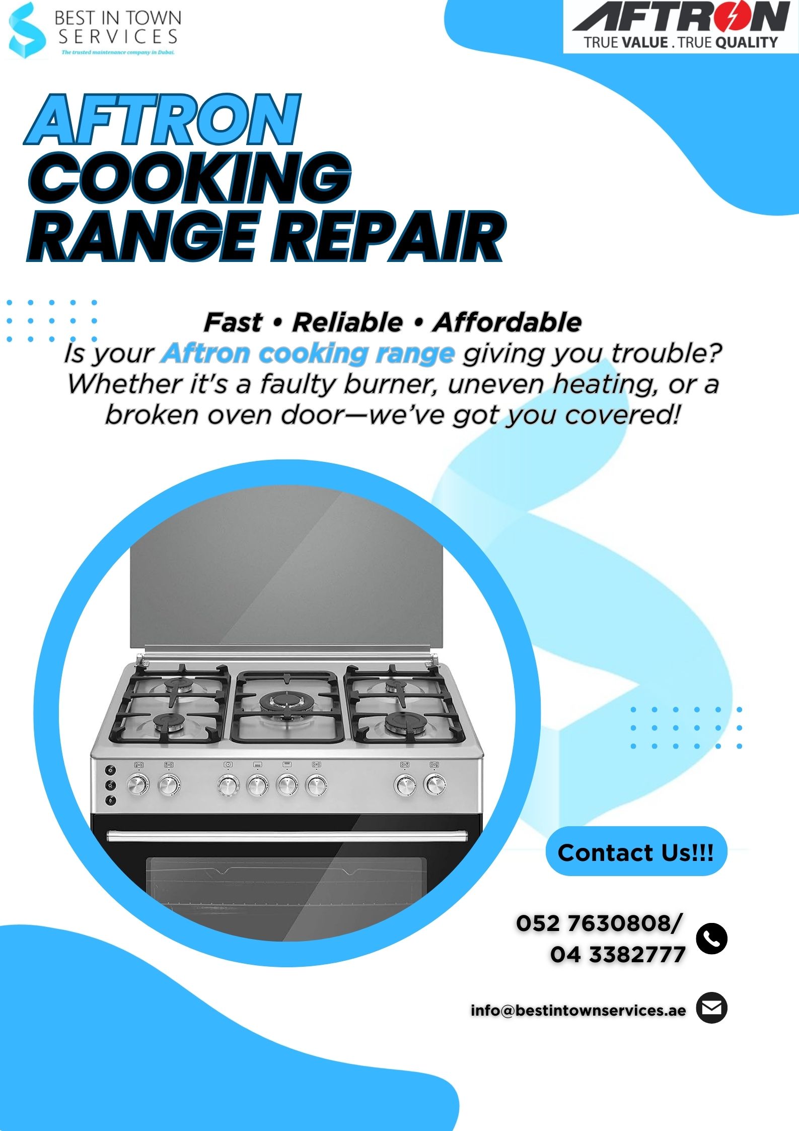 Aftron Cooking Range Repair Services