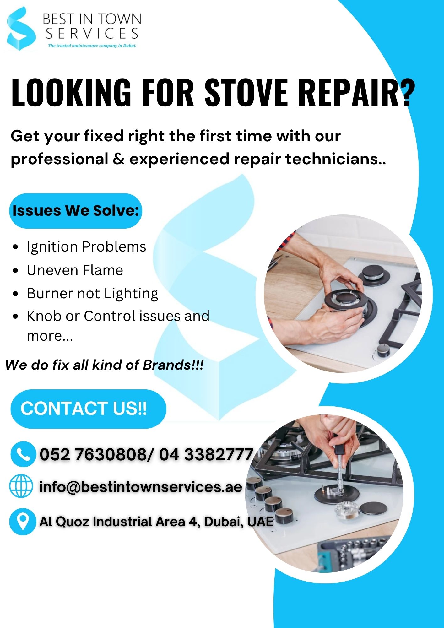 Stove Repairing Services – Best In Town