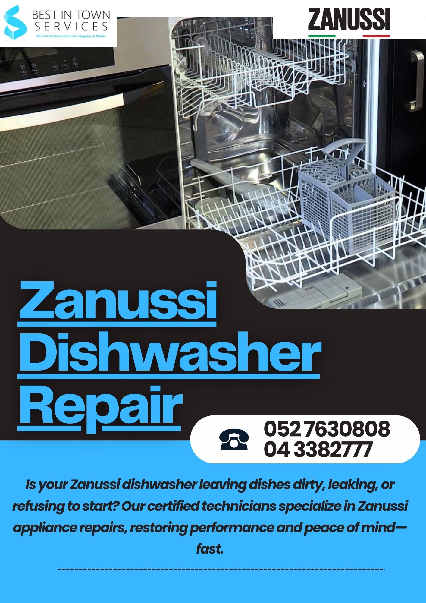 Zanussi Dishwasher Repair Services