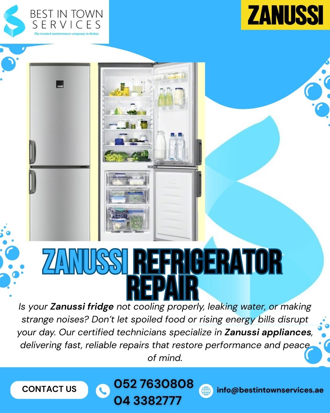 Zanussi Refrigerator Repair Services