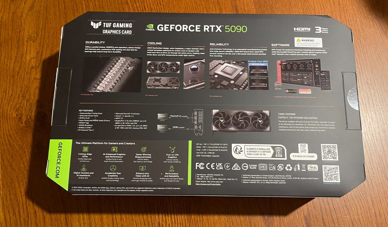 ASUS GEFORCE RTX 5090 32GB GDDR7 GRAPHICS CARD( NEW SEALED )
