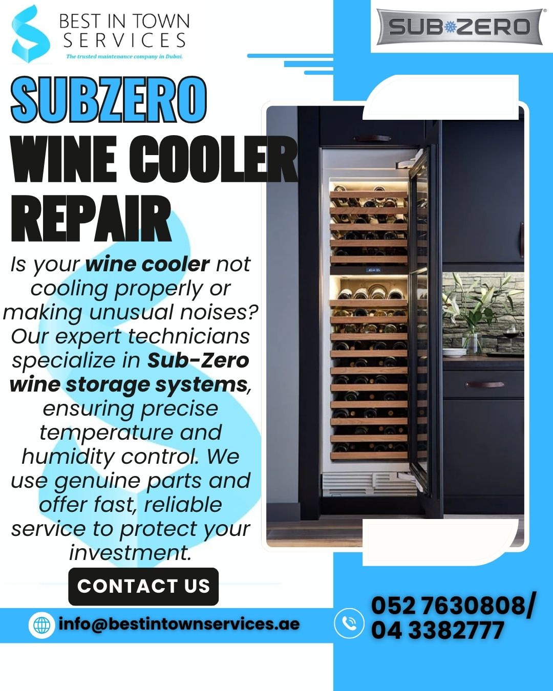 Sub-Zero Wine Cooler Repair Services