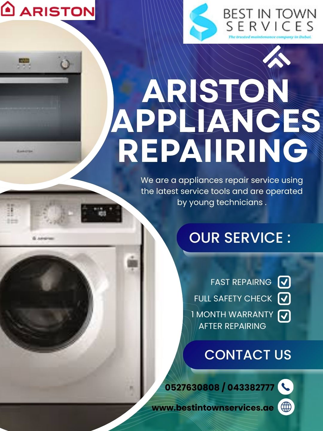 ARISTON APPLIANCES REPAIIRNG SERVICES DUBAI