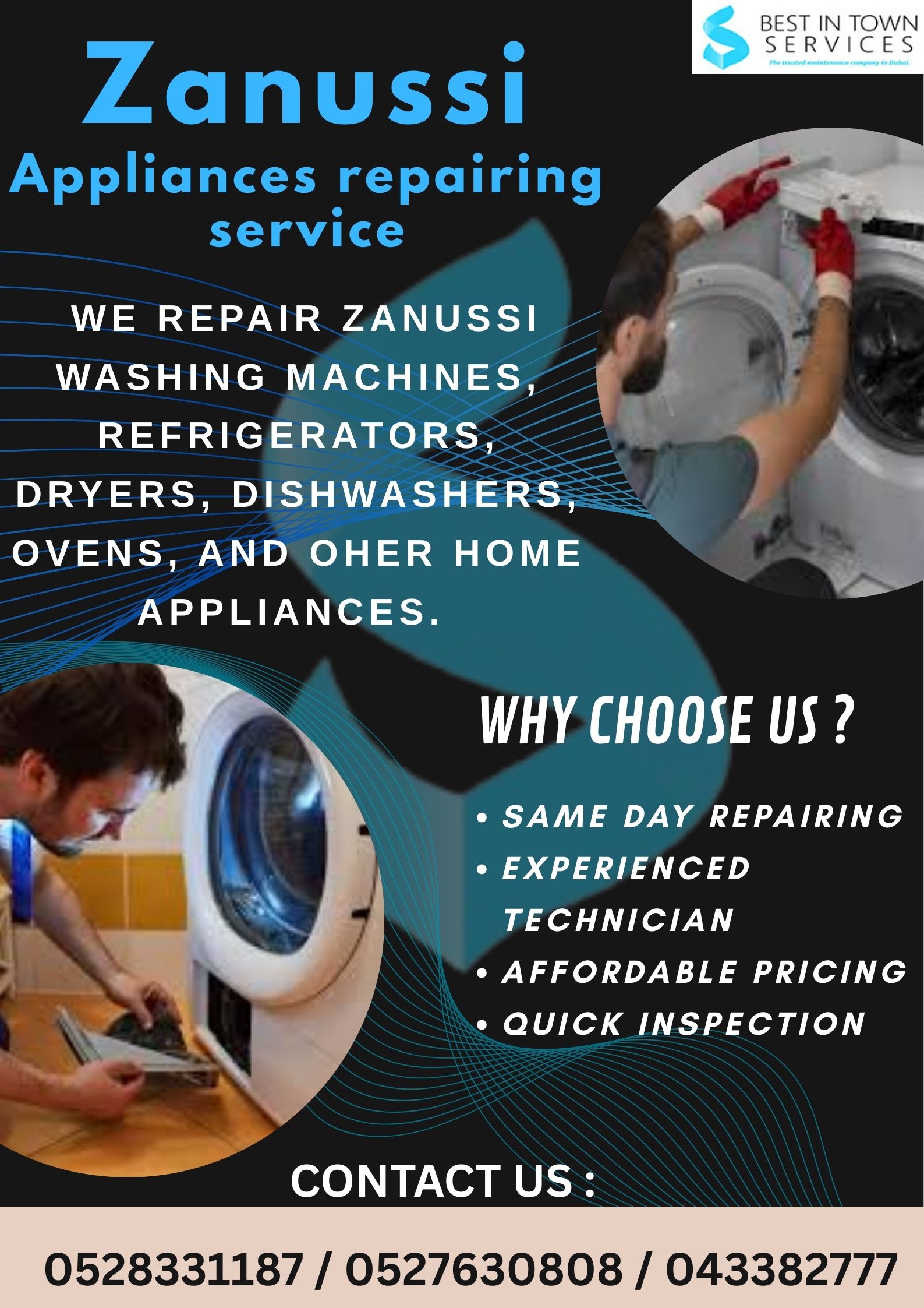 ZANUSSI APPLIANCES REPAIRING SERVICE DUBAI