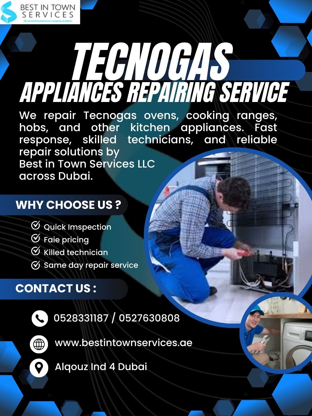 TECNOGAS APPLIANCES REPAIRING SERVICE DUBAI ALQOUZ 4