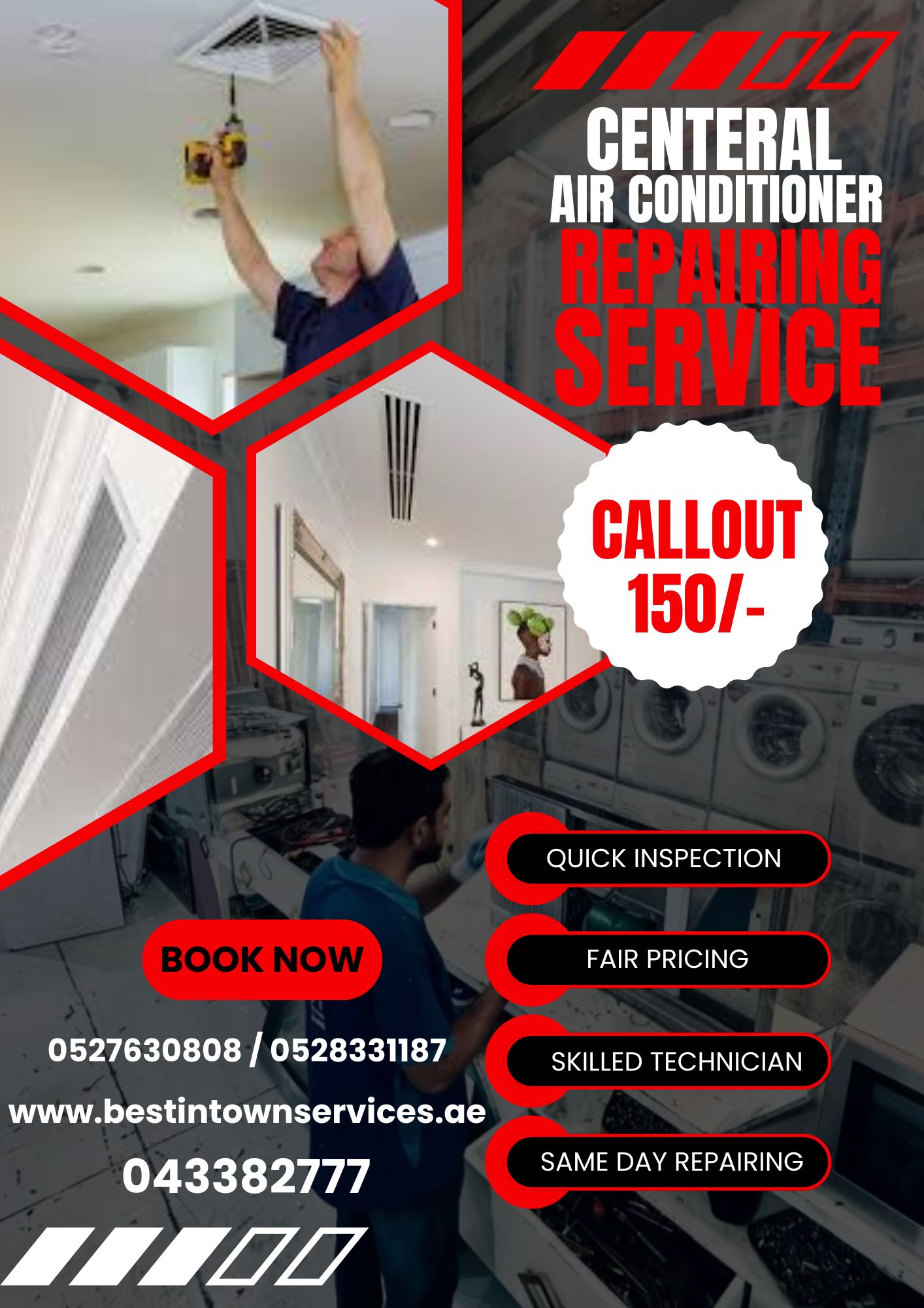 CENTRAL AIR CONDITIONER REPAIRING SERVICE DUBAI