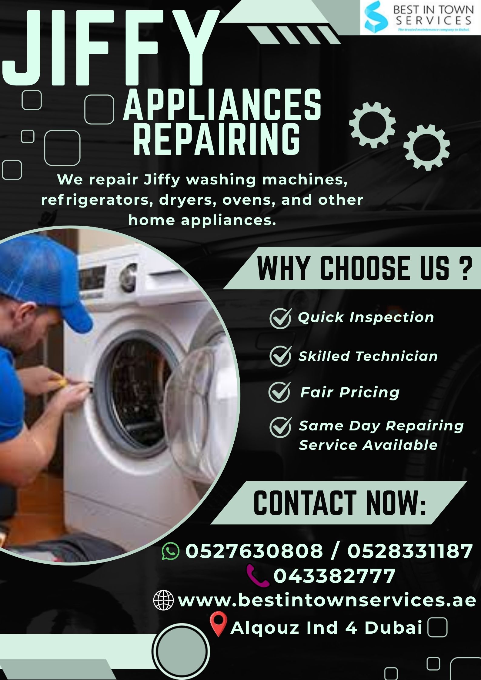 JIFFY APPLIANCES REPAIRING SERVICE DUBAI