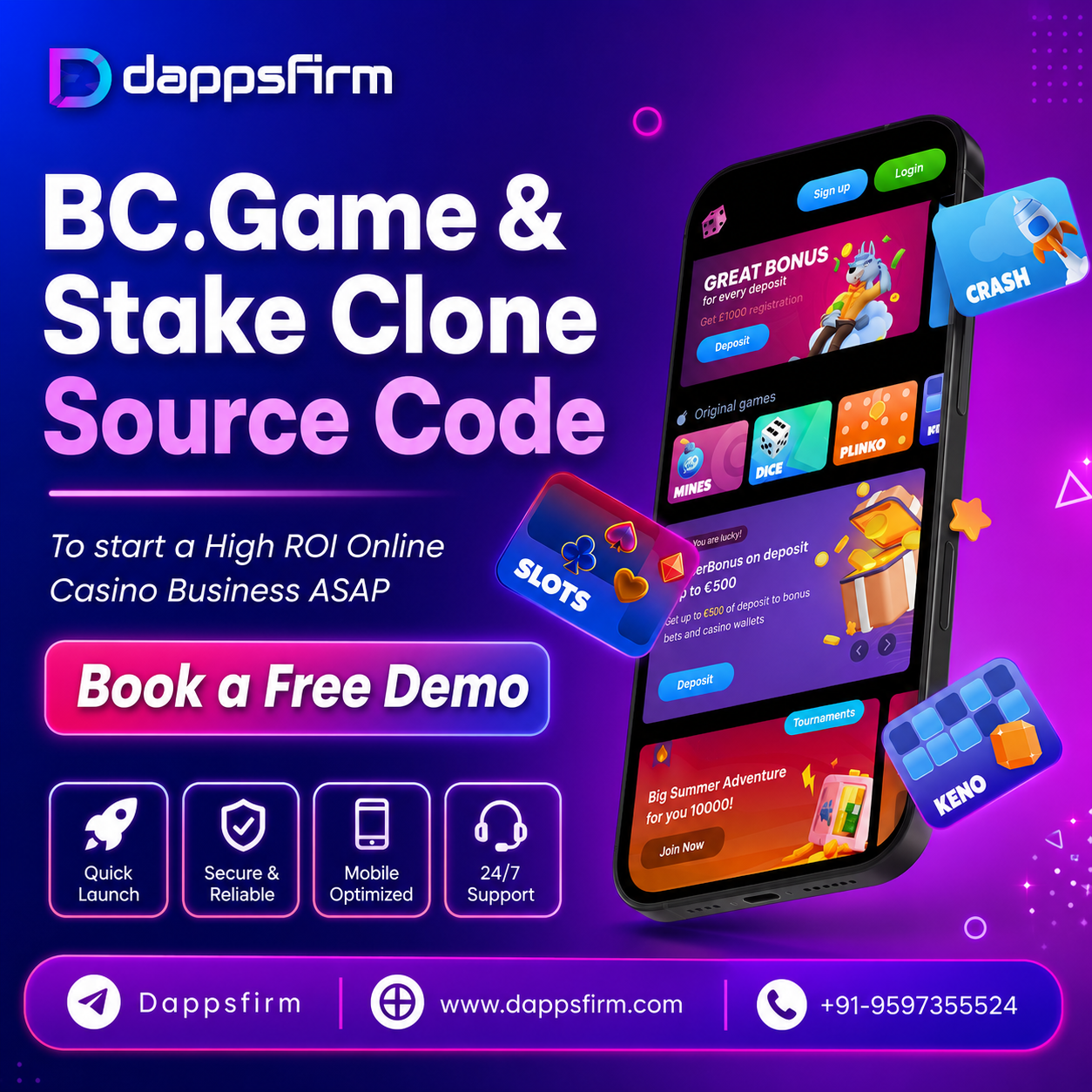 All-in-One BC.Game & Stake Clone Platform for Entrepreneurs