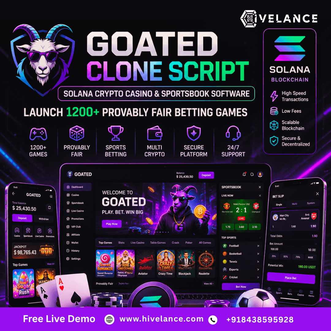 Goated Clone Script | Solana Crypto Casino & Sportsbook Software