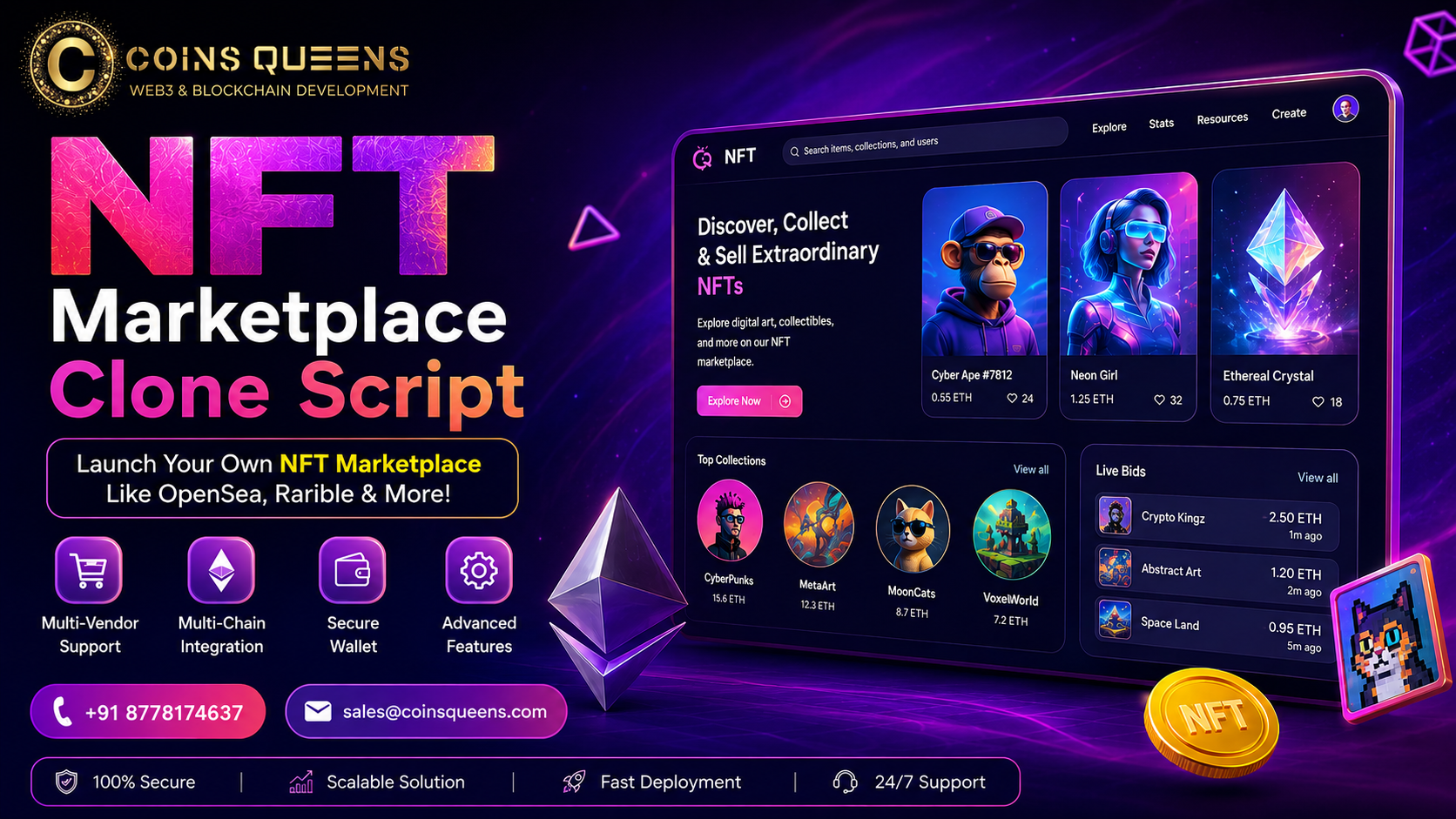 NFT Marketplace Clone Script – Launch a Secure & Scalable NFT Platform