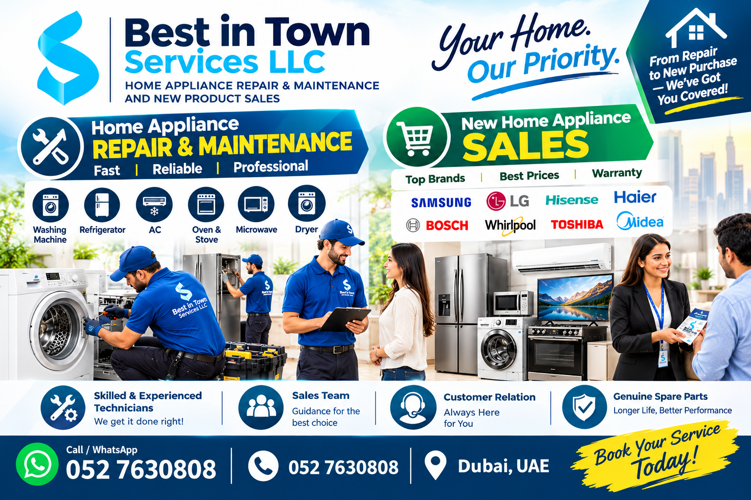 Home Appliance Repair & New Appliance Sales | Best in Town Services LLC Dubai
