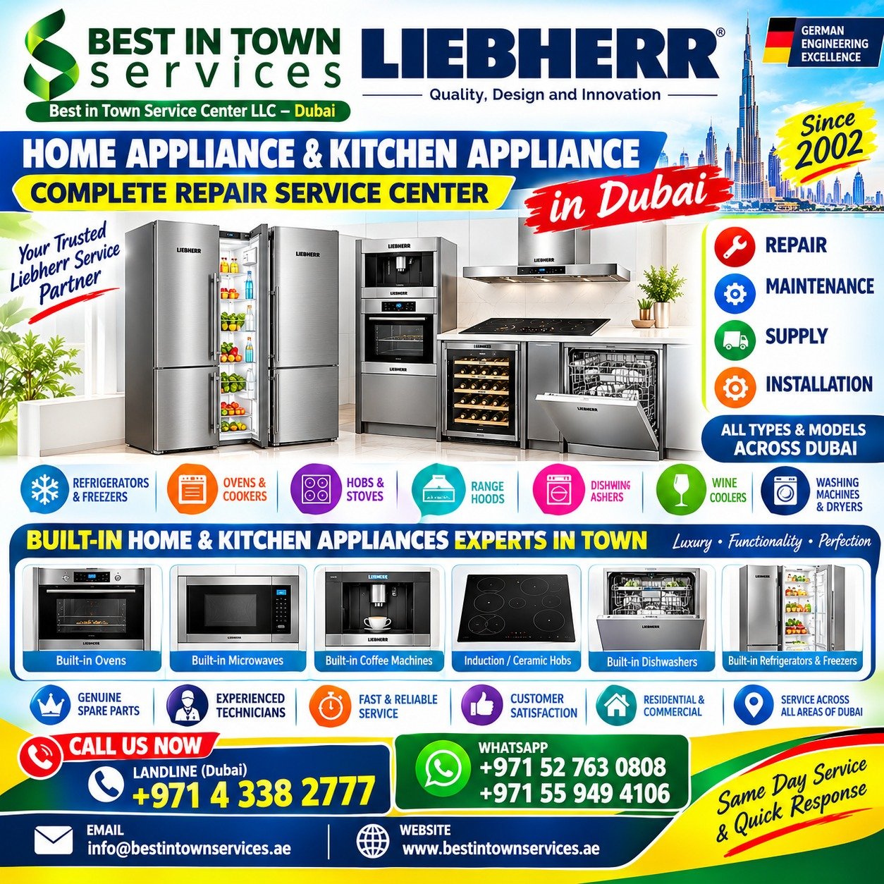 LIEBHERR HOME & KITCHEN APPLIANCES REPAIR SERVICE CENTER DUBAI