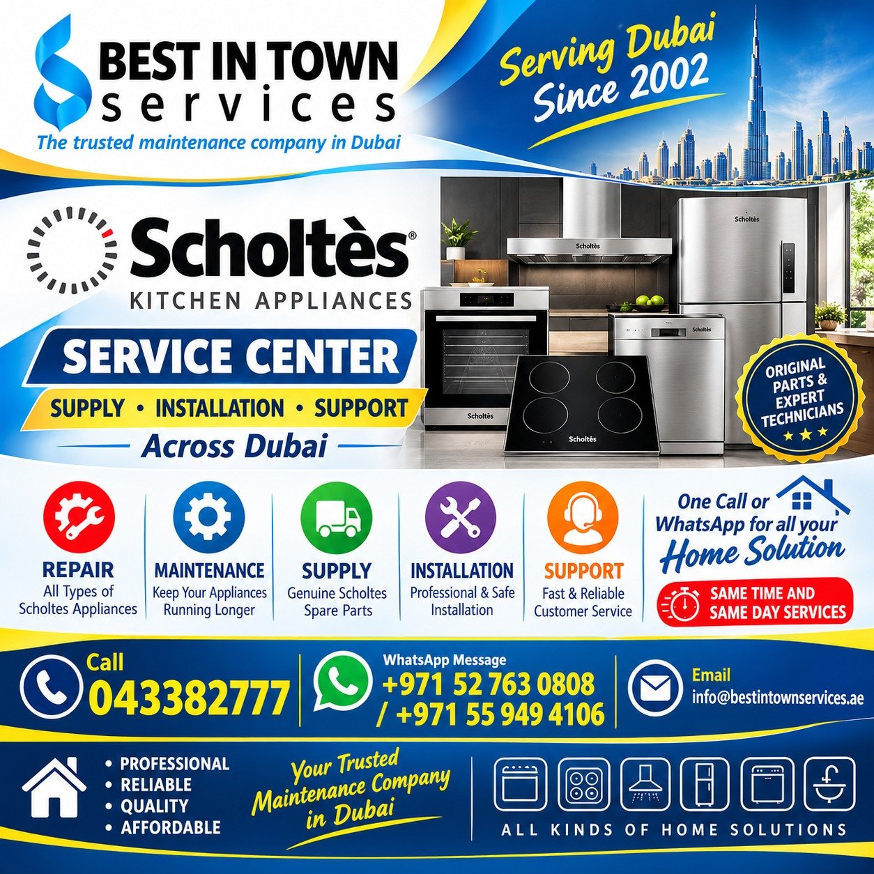 SCHOLTÈS KITCHEN APPLIANCES SERVICE CENTER DUBAI